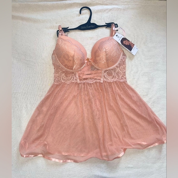 2 Pcs INTIMATES AND SLEEPWEAR LACE , MESH BABYDOLL SIZE L - Picture 7 of 7